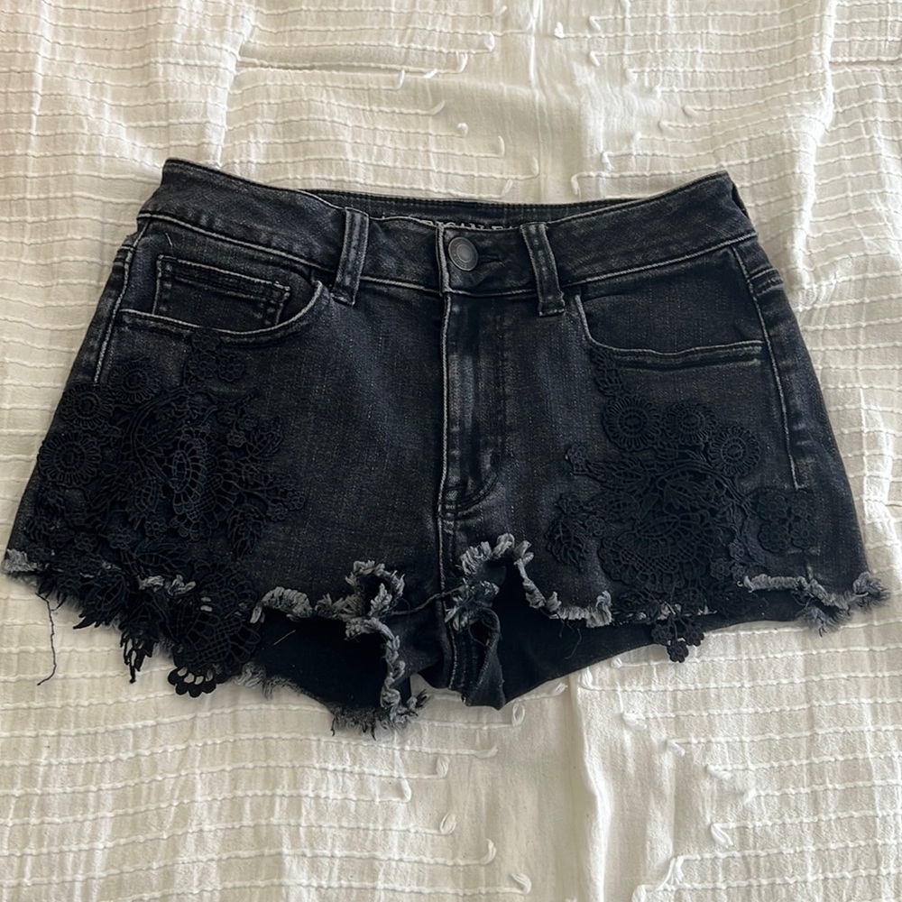 American Eagle Black Denim Shorts